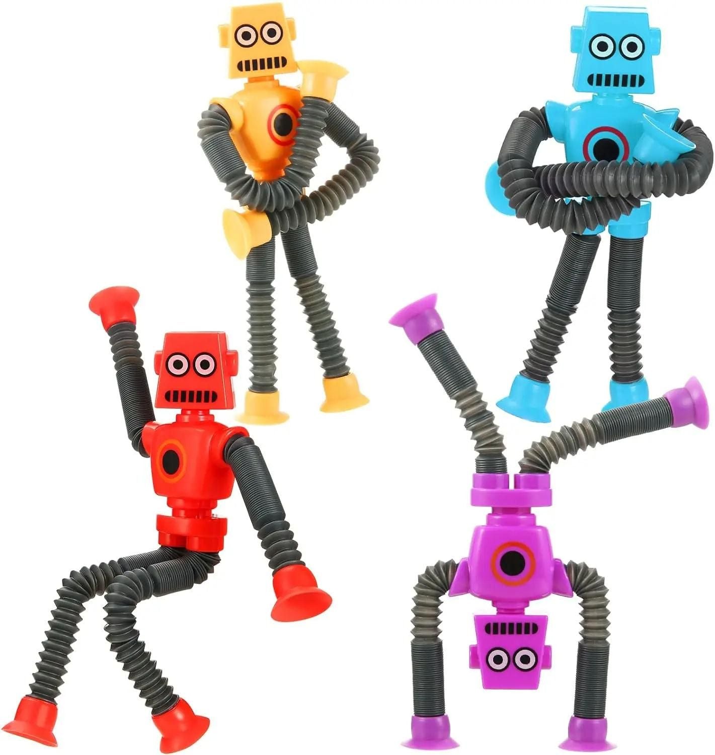 Children Suction Cup Toys Pop Tubes Stress Relief Telescopic Robot Toy�