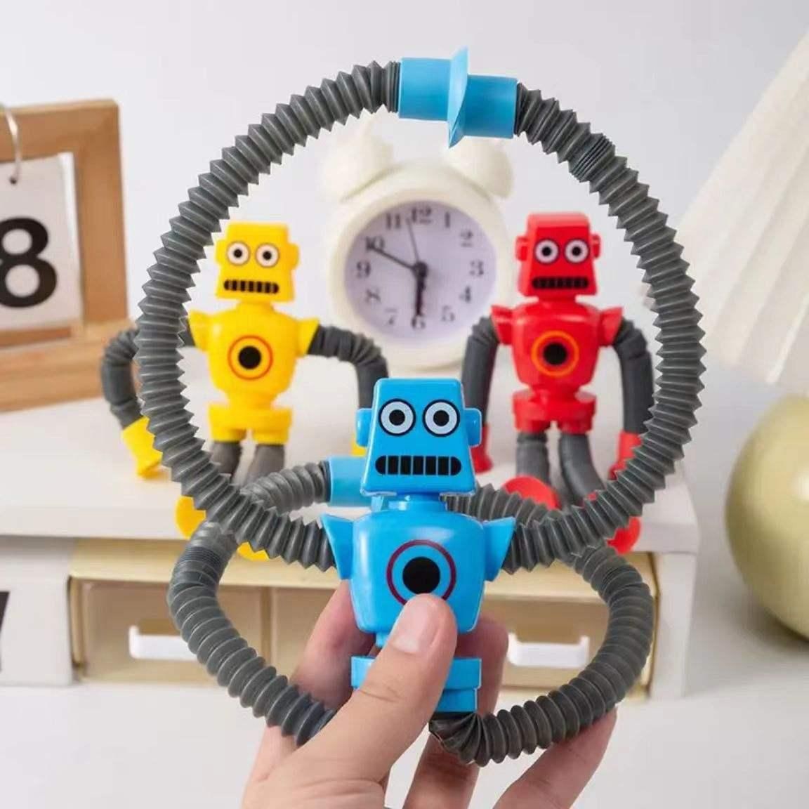 Children Suction Cup Toys Pop Tubes Stress Relief Telescopic Robot Toy�